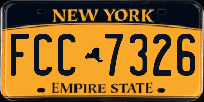 NY license plate FCC7326