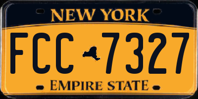 NY license plate FCC7327