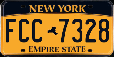 NY license plate FCC7328