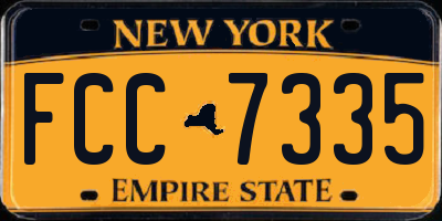 NY license plate FCC7335