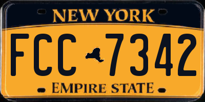 NY license plate FCC7342
