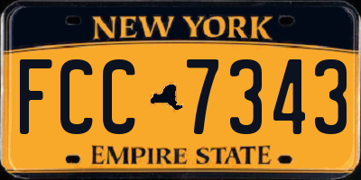 NY license plate FCC7343