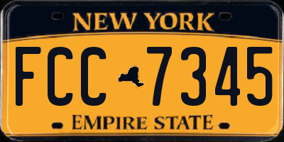 NY license plate FCC7345