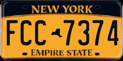 NY license plate FCC7374