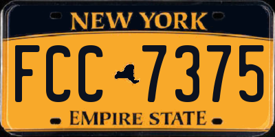 NY license plate FCC7375
