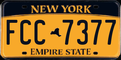 NY license plate FCC7377