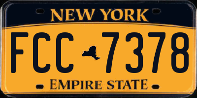 NY license plate FCC7378
