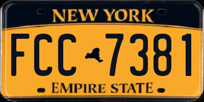 NY license plate FCC7381