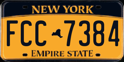 NY license plate FCC7384