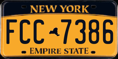 NY license plate FCC7386