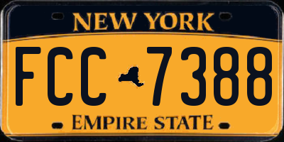 NY license plate FCC7388