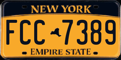 NY license plate FCC7389