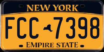 NY license plate FCC7398