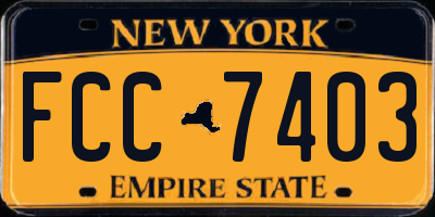 NY license plate FCC7403