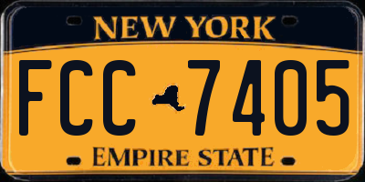 NY license plate FCC7405