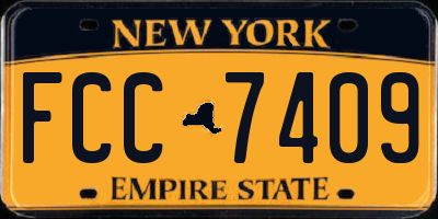 NY license plate FCC7409