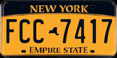 NY license plate FCC7417