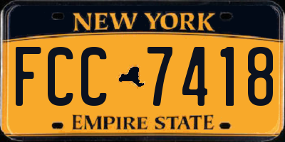 NY license plate FCC7418