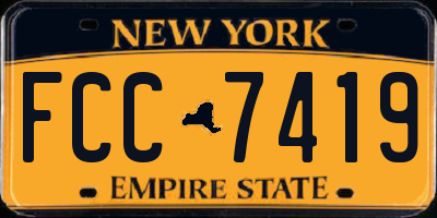NY license plate FCC7419