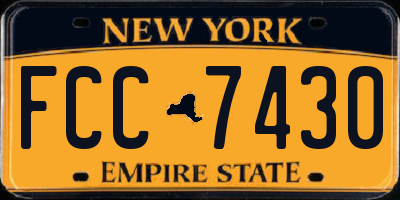NY license plate FCC7430