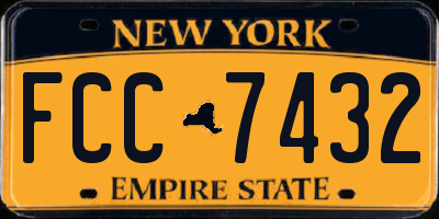 NY license plate FCC7432