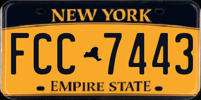 NY license plate FCC7443