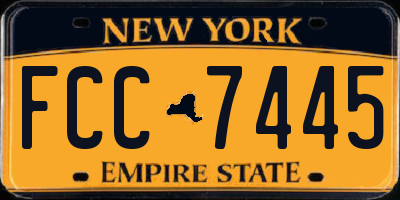 NY license plate FCC7445