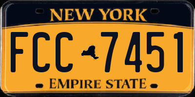 NY license plate FCC7451