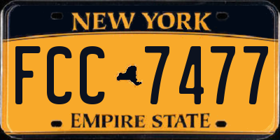 NY license plate FCC7477
