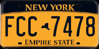 NY license plate FCC7478