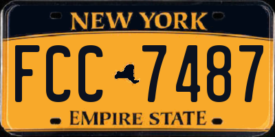 NY license plate FCC7487