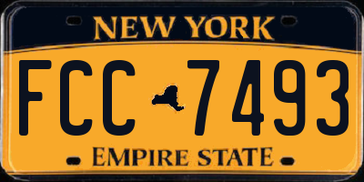 NY license plate FCC7493