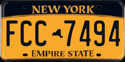 NY license plate FCC7494