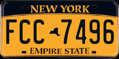 NY license plate FCC7496