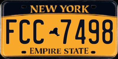 NY license plate FCC7498