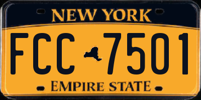 NY license plate FCC7501