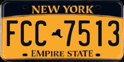 NY license plate FCC7513