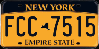NY license plate FCC7515
