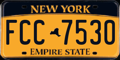 NY license plate FCC7530
