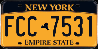 NY license plate FCC7531
