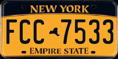 NY license plate FCC7533