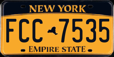NY license plate FCC7535