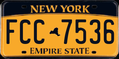 NY license plate FCC7536