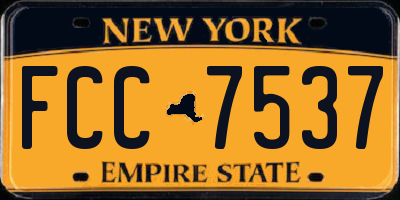 NY license plate FCC7537