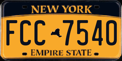 NY license plate FCC7540