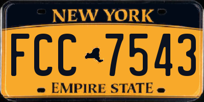 NY license plate FCC7543