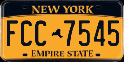 NY license plate FCC7545