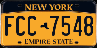 NY license plate FCC7548