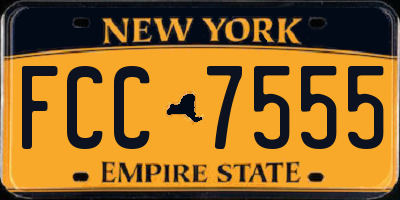 NY license plate FCC7555