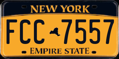 NY license plate FCC7557